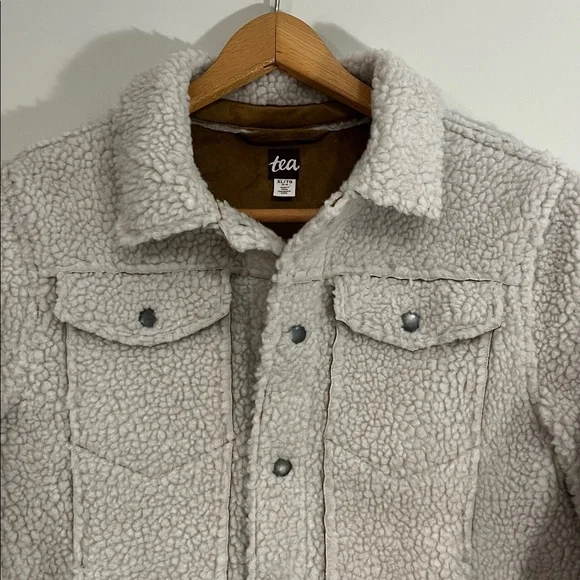 TEA Collection Sherpa Trucker Jacket Snap Front Unisex 12 XL Girls Boys EUC - Picture 4 of 11